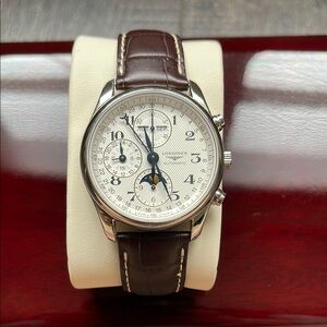 Men's Brown Leather Strap Watch